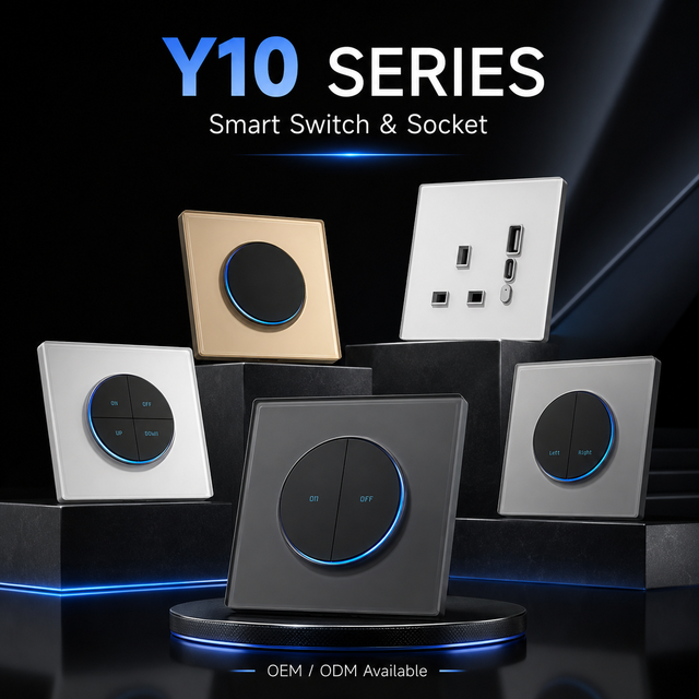 EU UK Standard PC Material Push Button Tuya WiFi Zigbee Smart Wall Intelligent Switch and Socket