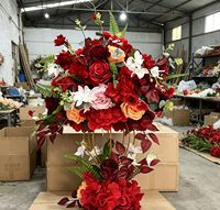 Boule de fleurs artificielles rouges pour décoration de mariage, centres de table de mariage, boules de fleurs artificielles pour la décoration de la maison
