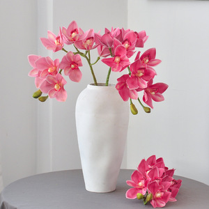 Bouquet d'orchidées Cymbidium artificielles rose foncé, 16 boîtes, décoration pour hôtel et mariage - Product Image 2