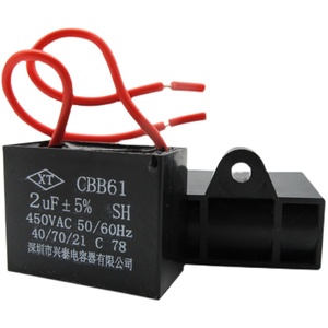 คาปาซิเตอร์สตาร์ทพัดลม Cbb61 2Uf 450Vac สำหรับมอเตอร์พัดลมเพดาน อะไหล่พัดลม - Product Image 1