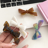 CHUJIAN Pinces à cheveux écologiques en acétate de cellulose, petites pinces latérales mignonnes avec nœud en ruban, barrettes tendance en forme de bec de canard, vente en gros