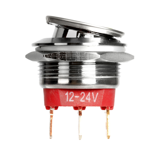 High Quality 22MM ON-OFF/OFF-(ON)2 Position Metal Waterproof Rocker Switch Momentary Push Button Switch with Led