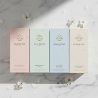 Boîte en carton blanc avec logo personnalisé imprimé et insert en carton ondulé pour l'emballage de flacons de soin de la peau