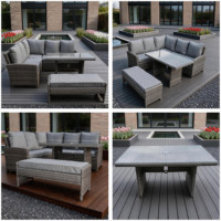 Juego de Sofás de Ratán PE Personalizado Directo de Fábrica, Solo Pedidos al por Mayor de 40HQ, Muebles Modulares de Exterior de Grado Profesional para Importadores Globales