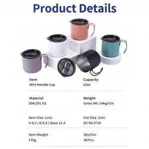 Mug à café personnalisé promotionnel, mug de voyage en acier inoxydable 304, tasse à eau isolée anti-fuite avec poignée pour la maison et l'extérieur - Product Image 4