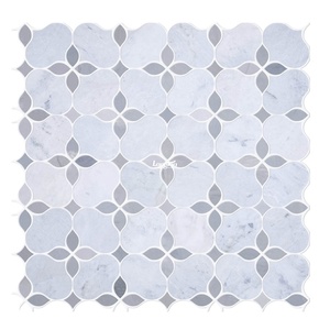 Mezcla de linterna Flor Carrara Mosaico de mosaico de mármol blanco por chorro de agua Mosaico de mosaico irregular Mosaico de <span class=keywords><strong>c</strong></span> - Product Image 1