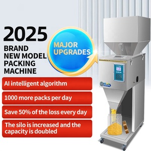 Machine de remplissage et d'emballage de sachets et de pochettes pour poudres, granulés et autres produits (épices, noix, farine, café, bonbons, thé) pour petites entreprises, avec grande trémie - Product Image 2