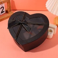 Caja de Regalo Transparente con Ventana para San Valentín, Cumpleaños, Navidad, con Relieve, Biodegradable, de Cartón Corrugado