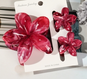 Vente chaude Multi Couleur <span class=keywords><strong>Fleur</strong></span> Pinces À Cheveux 3 Set Zinnia <span class=keywords><strong>Fleur</strong></span> Grab Clip Femelle Vacances Requin Clip pour Promotion Cadeau - Product Image 5