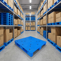 Palette en plastique 1100x1100x165mm, économique, à 4 voies, simple face, robuste, pour stockage industriel, rayonnage d'entrepôt, HDPE, logistique