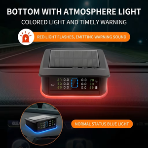 Sistema <span class=keywords><strong>de</strong></span> control <span class=keywords><strong>de</strong></span> presión <span class=keywords><strong>de</strong></span> neumáticos (TPMS) solar para camiones, con sensor interno para 4 <span class=keywords><strong>ruedas</strong></span>, alerta en tiempo real y luz ambiental para furgonetas <span class=keywords><strong>de</strong></span> carga y autobuses. - Product Image 2