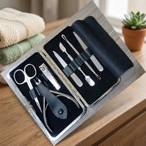 Kit de manucure professionnel en acier inoxydable écologique ASAP avec coupe-ongles 7-en-1, ensemble personnalisable de 7 outils de soin des ongles - Product Image 3