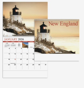 Calendarios Espirales Personalizados 2027 <span class=keywords><strong>de</strong></span> Nueva Inglaterra para <span class=keywords><strong>Publicidad</strong></span>, con Logotipo Personalizado, Regalo Promocional al por Mayor, Alta Calidad - Product Image 4