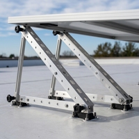 Support de montage solaire réglable de 22 pouces en alliage d'aluminium avec inclinaison de 10 à 60 degrés pour panneaux solaires au sol, sur toit, pour camping-car et marine, de 50W à 400W
