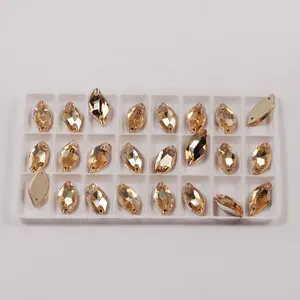YANRUO 3254 Golden Shadow Rhinestones Crystal Sew On Stones For Sewing Dresses