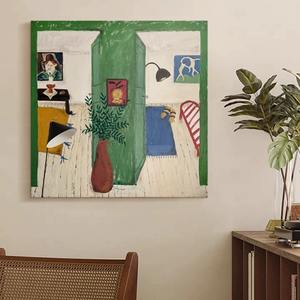Pintura al Óleo Abstracta de <span class=keywords><strong>Matisse</strong></span>, Arte de Nicho, Decoración de Alta Gama para Sala de Estar, Pintura Rectangular Enmarcada en Aleación de Aluminio - Product Image 3