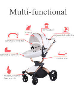 Poussette de voyage de luxe Purorigin OEM&ODM, pliable, avec cadre en alliage d'aluminium 3 en 1, pour <span class=keywords><strong>b</strong></span>é<span class=keywords><strong>b</strong></span>é - Product Image 3