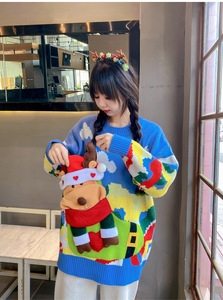Fashion Women Ugly <strong>Christmas</strong> Embellished Knitted Sweater <strong>Christmas</strong> <strong>Jumper</strong> Pullover Sweater <strong>Girls</strong> Crew Neck Xmas Sweaters - Product Image 5