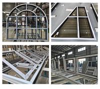 Ventana Corredera de Aluminio de Doble Acristalamiento, Estándar Australiano AS2047, de 3 Vías, Blanca/Negra, Diseño Moderno Resistente al Viento y al Agua