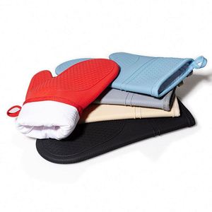 <b>Waterproof</b> <b>Silicone</b> Oven Mitts Non-Slip Cooking and Baking Kitchen Gloves - Product Image 2