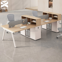 Solution de table de bureau pour 6 personnes, bureau modulaire et cloisons de bureau, poste de travail connecté pour hôpitaux et écoles modernes