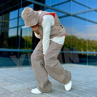 Ensemble de vêtements deux pièces en tricot avec broderie personnalisée du fabricant, pantalon et veste assortis, tenue décontractée ample pour hommes