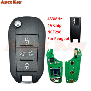 Clé de voiture télécommandée à 3 boutons, 433MHz, puce 4A, pour Citroën Peugeot Dispatch C3 C4 Cactus Berlingo HU83/VA2, lame non coupée - Product Image 3