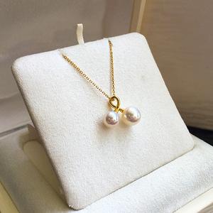 Collar de Plata de Ley S925 Rachel, Diseño de Reloj de Arena con Gota de Agua, Pulido a Alta Temperatura, Perla Pequeña, Estilo Delgado - Product Image 1