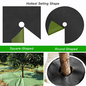 Enon Agro 0,42m/0,6m/0,8m Barrière de contrôle des mauvaises herbes tissée pour jardin, géotextile, trous de coupe circulaires, paillis plastique, anneau pour arbre - Product Image 4