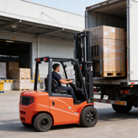 Chariot élévateur électrique contrepoidsé avec batterie au lithium intégrée au siège, capacité 5,0 tonnes, pour manutention de palettes, quatre pivots