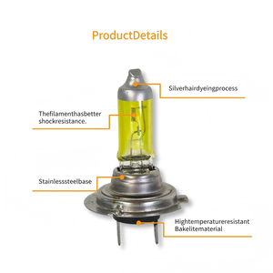 Hiệu suất cao nhà máy H7 12V 55 Wát Ánh Sáng Vàng thủy tinh thạch anh <span class=keywords><strong>Halogen</strong></span> xe bóng đèn <span class=keywords><strong>4500K</strong></span> - Product Image 3