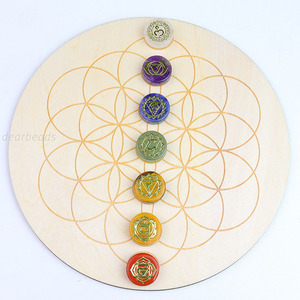 Tự Nhiên Giá Rẻ Bán Buôn Chữa Bệnh Đá Thiền Đá Quý 7 Bảy Chakra, Yoga Pha Lê Reiki Bộ 18Mm - Product Image 4