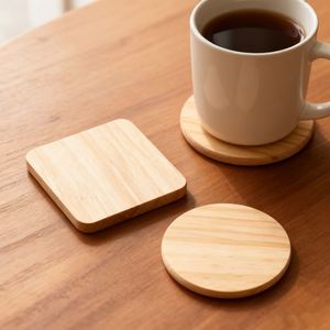 Venta Directa de Fábrica: Posavasos de Madera Maciza de 5mm de Grosor, Cuadrado, con Logotipo Grabado en Forma de Corazón, para Uso Doméstico, Alfombrillas y Protectores - Product Image 2