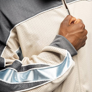 New Design Custom <b>Two</b> <b>Pieces</b> <b>Mesh</b> Track Suit <b>Set</b> Baggy Fit Color Block <b>Mesh</b> Tracksuit - Product Image 3