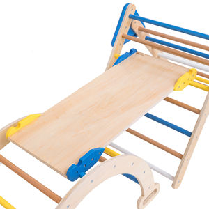 Juguetes al aire libre Triangle Set Rainbow Climbing Set para niños pequeños Baby Climbing Toys Wooden Montessori Climbing Set - Product Image 3