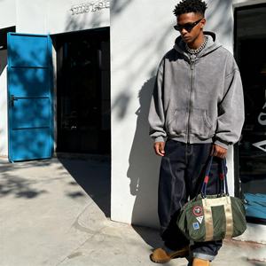 TKAN368D Sweat-shirt d'hiver pour homme, style streetwear vintage, en molleton épais délavé, coupe oversize, personnalisable par sérigraphie et broderie - Product Image 1