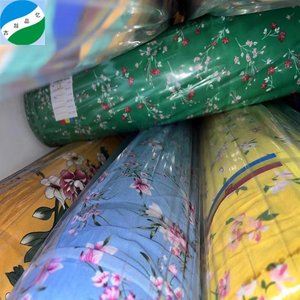 Venta caliente de poliéster masa tela de impresión al por mayor de musgo impreso tela de crepé productos listos stocklot tejido vestido de tela - Product Image 5