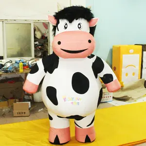 Горячая Распродажа CE Плюшевые Надувные ходячие костюмы молочной коровы талисманы для продажи