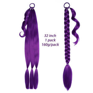 Extensiones de Cabello Trenzadas de Seda Moradas con Anillo para Cola de Caballo, Estilo Miss 7827613242331b6h27 - Product Image 2