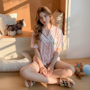 Conjunto de Pijamas de Verano para Mujer al por Mayor, Fibra Regenerada con Ácido Hialurónico, Ropa de Dormir Transpirable, Conjunto de 2 Piezas para Damas - Product Image 2