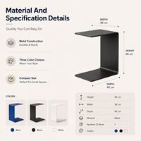 Table d'appoint en métal en forme de C, style moderne et minimaliste, pour salon et petits espaces, vente en gros OEM