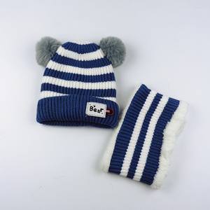 Conjunto de bufanda de gorro para bebé, conjunto de gorro de invierno y calentador de <span class=keywords><strong>cuello</strong></span> para niñas y niños pequeños, gorros de invierno cálidos con forro polar - Product Image 4