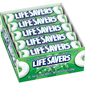 LIFE SAVERS Wint-O-Green Mints Rolls 단일 크기. 84 온스 20-Count Box