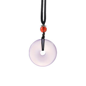 Liontin kalung pasangan liontin giok wanita pria trendi gesper keamanan batu akik es Brazil liontin kalung Budha laut - Product Image 5