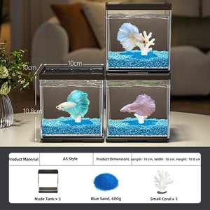 Nouvel aquarium carré empilable pour poissons Betta 2026 en AS et PP - Aquarium de bureau ultra-transparent à 95 % avec conception modulaire DIY - Product Image 2