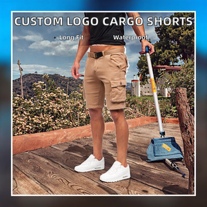 Custom Logo Terry Plain Dyed <b>Mens</b> Cargo <b>Shorts</b> Drawstring Waterproof Breathable Workout Side Pockets Sublimated High Street - Product Image 2