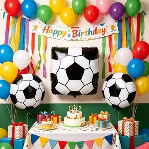 Party Love Balloon Soccer Ball 18 Inch Foil Party Decoration ensuring durability and a metallic shine - Product Image 5