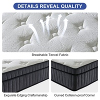 Matelas à ressorts ensachés King Size de luxe de haute qualité avec matelas de chambre à coucher personnalisable au design moderne à vendre