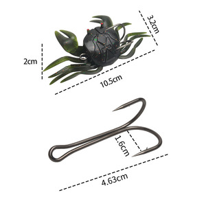 Esca <span class=keywords><strong>Artificiale</strong></span> 3D per <span class=keywords><strong>Pesca</strong></span> <span class=keywords><strong>in</strong></span> <span class=keywords><strong>Mare</strong></span>, 16.5g, Esca Morbida Bionica a Forma di Granchio <span class=keywords><strong>con</strong></span> Amo - Product Image 2