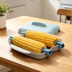 Nouvel Arrivage Cuiseur Vapeur à Maïs Multifonctionnel en Plastique, Appareil de Cuisson Portable Antiadhésif pour Micro-ondes et Four, avec Poignée, Accessoire de Cuisine - Product Image 3